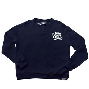 G59 Suicideboys Black Waffle Knit Thermal Henley Affliction Core L mm36